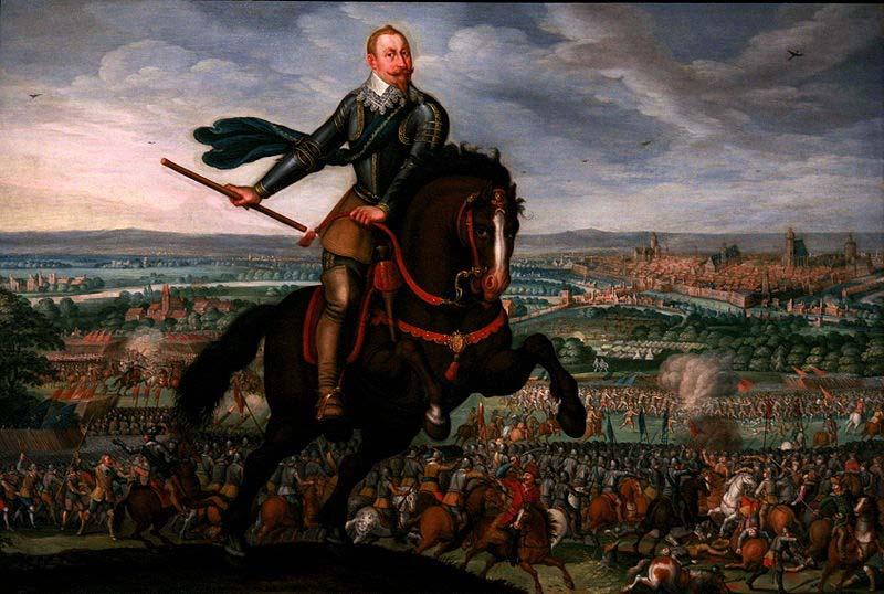 unknow artist Gustavus Adolphus of Sweden at the Battle of Breitenfeld